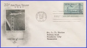 USA4 #C36 ADDR ARTCRAFT FDC   Plane Over Bay Bridge - Picture 1 of 1