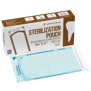 Bolsa de esterilización auto-sellante, 5,25"" x 10", papel/película azul (estuche de 1000) - Imagen 1 de 8