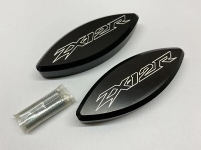 01-05 Kawasaki Ninja ZX-12R Espejo Negro Bloqueo Placas BILLET ALUMM Foto 1 de 3