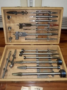 Vintage 19 Stck. Irwin Forstner, Micro Dial, Senker, Holzwerkzeuge Bit Set/Box - Bild 1 von 8