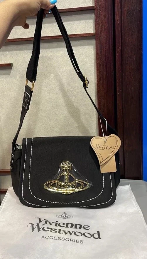 Vivienne Westwood Edgewear Shoulder Bag Denim Gold Big Orb Gold With Tags - Image 1 of 4