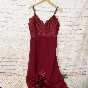 Chi Chi London Cami Strap Embroidered Bodice Tulip Dip Hem Dress Womens Size 14 - Picture 1 of 8