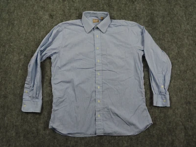 Gitman Bros Shirt Mens XL 17-34 Blue Pinstripe Cotton Classic Fit Made in USA - Image 1 of 4