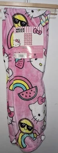 Hello Kitty Tie Dye Rainbow Throw Blanket 50x70 Strawberry Watermelon Fleece New - Picture 1 of 2