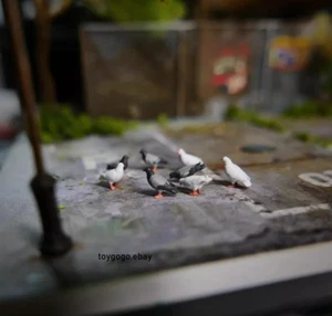 1/64 painted figure animal pigeons sparrows Model fit 1:64 car street diorama - Picture 1 of 10