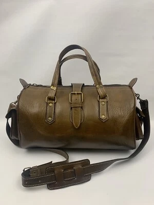 Bolso de viaje de fin de semana de cuero marrón/bolso de lona de cuero de grano completo/todo hecho a mano Foto 1 de 4