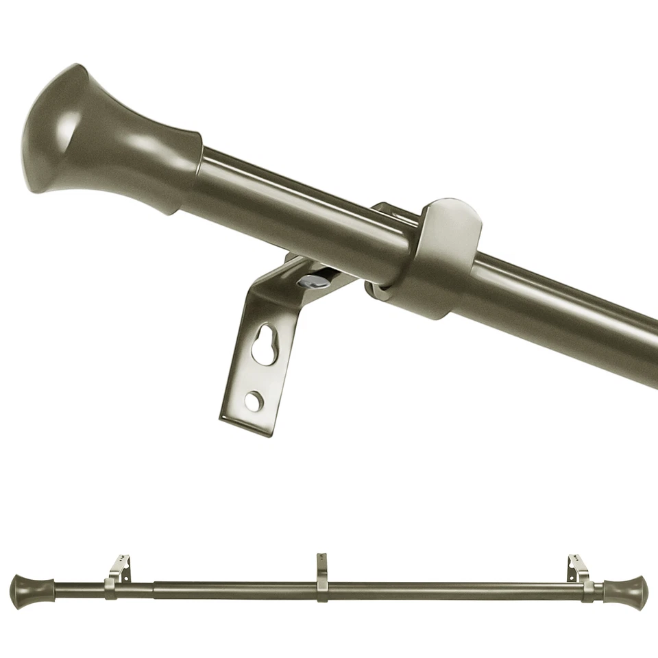 Barra de cortina ajustable de 5/8", acabado acampanado abovedado, 28"-48"/48"-84"/84"-120" Foto 1 de 4