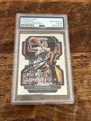Jason Kidd IP Signed Prizm Card PSA DNA Coa Slab Nets Autographed - Image 1 of 2