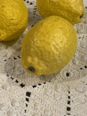 "3 piedras de alabastro italianas vintage fruta amarillo limón 3,5""" Foto 1 de 4