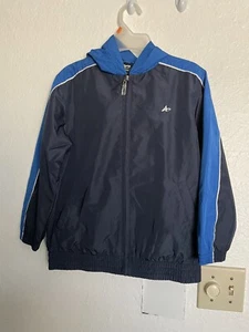 Athletech   hooded  light windbreaker, black/blue.  Boys Size  (M)8 - Picture 1 of 20