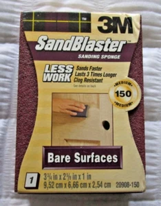 3M 20908-150 150 Grit Sandblaster Bare Surface Sanding Sponge Block - Picture 1 of 2