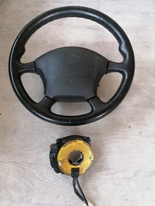 Nissan Primera P11 Bj.2001 Leder Lenkrad Airbaglenkrad Lederlenkrad Schleifring - Bild 1 von 12