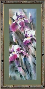 Joyce Kamikura "Iris" piatto personalizzato con cornice firmato stampa artistica floreale nuovo - Foto 1 di 4