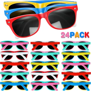 24 Pack Neon Kids Sunglasses - Perfect Party Favors for Birthdays & Beach Fun - Picture 1 of 12