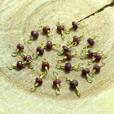 Рубин граненый Rondelle позолоченный Vermeil бусина Briolette натуральный драгоценный камень россыпью  - Изображение 1 из 3