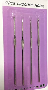 4 x Aluminium Crochet Hooks Yarn Knitting Needles SET 1 - 1.5-2-2.5 mm - Picture 1 of 3