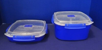 Sistema Microondas Vaporizador de Alimentos con Cesta Extraíble 83.5 OZ y 29.75 OZ Azul Foto 1 de 4