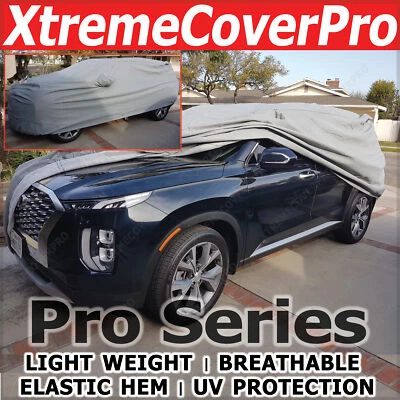 CAPA DE CARRO RESPIRÁVEL COM ESPELHO BOLSO CINZA PARA 2018 2017 HYUNDAI SANTA FE SPORT - Imagem 1 de 4