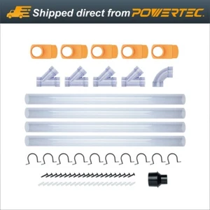 POWERTEC 70304 2-1/2" Dust Collection Fittings Network set w/ Reducer, Pipes,etc - Picture 1 of 8