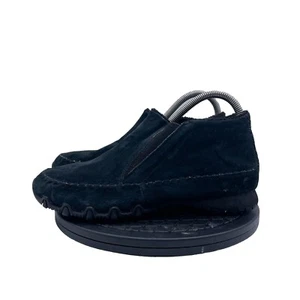 Skechers Boots Womens 8 Bikers Sneakers Ankle Bootie Slip On 49403 Black Suede - Picture 1 of 9