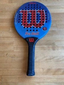 WILSON 5 Pro Staff Flat Beam Molded Graphite Medium Power Paddle Racquet Blue - Picture 1 of 6