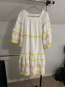 LISA MARIE FERNANDEZ FOR TARGET WHTIE/YELLOW/PINK RIC RAC DRESS XXS - Picture 1 of 9