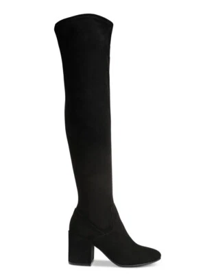 Bar III 过膝黑色粗跟短靴 9 — 第 1/4 张图片