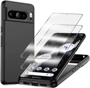 Pour Google Pixel 8 / 8 Pro Coque, Housse En Silicone Noire & Protecteur D'Écran - Photo 1 sur 16