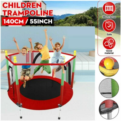 Trampolino Tappeto Elastico rotondo per bambini 140cm rete di sicurezza - Immagine 1 di 4