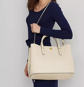 $475. Ralph Lauren Full Grain Smooth Leather Marcy Satchel Explorer Sand Gold - Picture 1 of 7