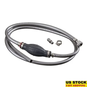 Kit de montaje universal de línea de combustible marino 7 pies manguera imprimación bombilla conectores abrazadera EE. UU. - Imagen 1 de 8