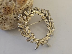 Ilias Lalaounis Silver 925 Olive Wreath Olympic Games Gold Plated Brooch. - Picture 1 of 6