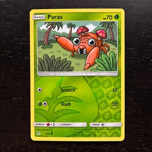 Paras 4/68 Pokemon Hidden Fates Sun & Moon Reverse Holo Common Card NM - Picture 1 of 2