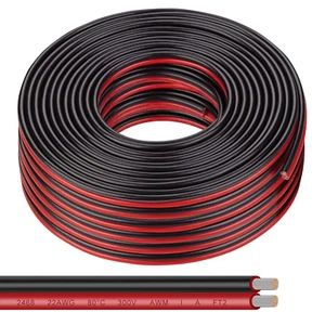 ADNEWX® 20M 2 Pin 22AWG Rot Und Schwarz Draht PVC LED Verlängerungskabel 12V Kab - Bild 1 von 7