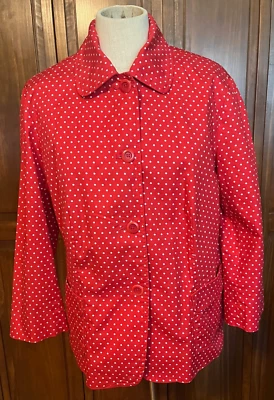 Talbots Red Polka Dot Blouse/Blazer - Size12 - Image 1 of 4