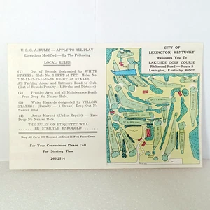 Lakeside Golf Course Vintage Scorekarte unbenutzt Lexington Kentucky 70er Jahre - Bild 1 von 2