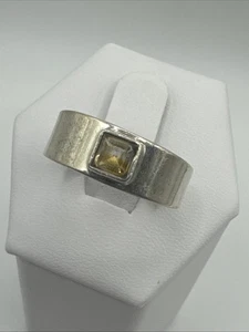 vintage sterling and citrine statement ring size 7.5 - Picture 1 of 7
