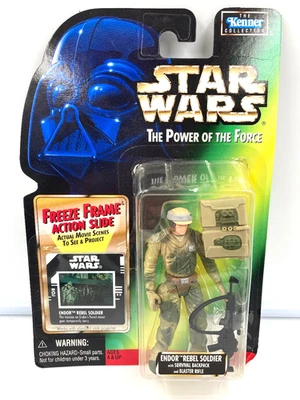 Figura Kenner Star Wars Poder de la Fuerza 1997 Endor Soldado Rebelde Freeze Frame Foto 1 de 2