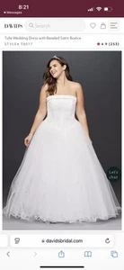 Tulle Wedding Dress with Beaded Satin Bodice STYLE# T8017 Size 18 - Picture 1 of 24