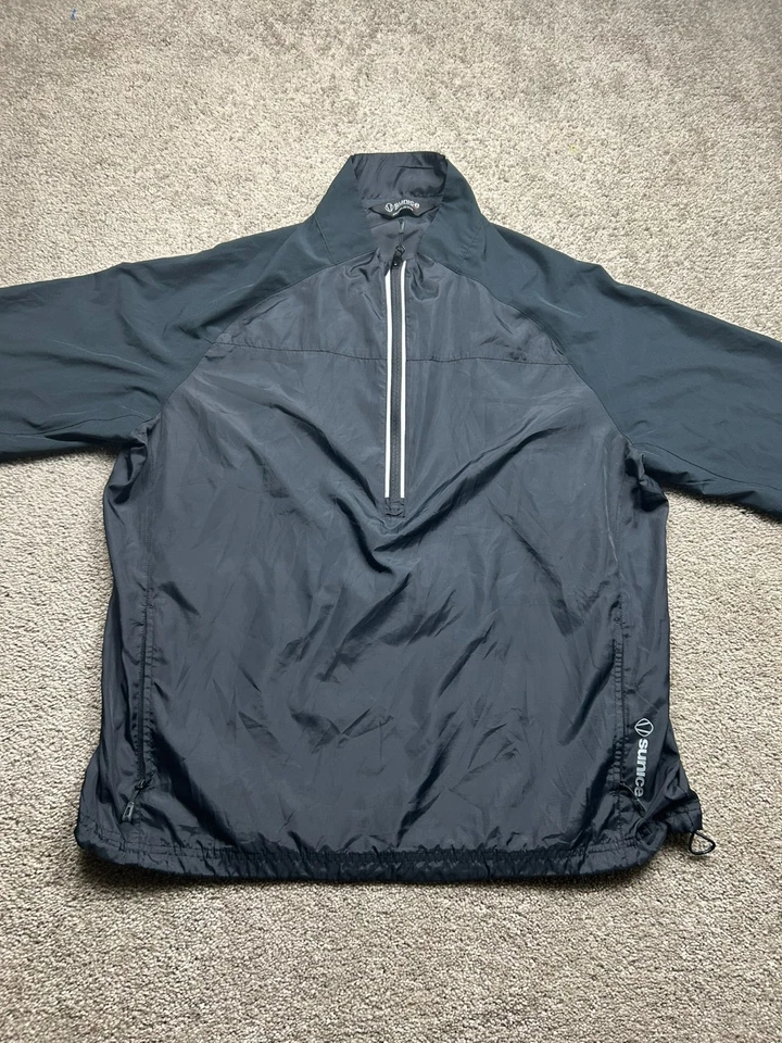 Sunice Shirt Mens XL Black Winbreaker Short Sleeve 1/4 Zip Pockets Golf Adult - Image 1 of 4