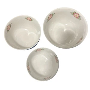 Hall's Superior Quality Mixing Bowls Mary Dunbar Blue Morning Glory Ser of 3 - Picture 1 of 19