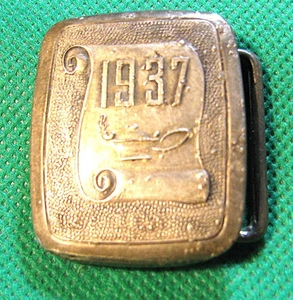 Hebilla de cinturón de graduación 1937 - Hickok - 1 1/2" Little Wear bronce #S1785 - Imagen 1 de 6