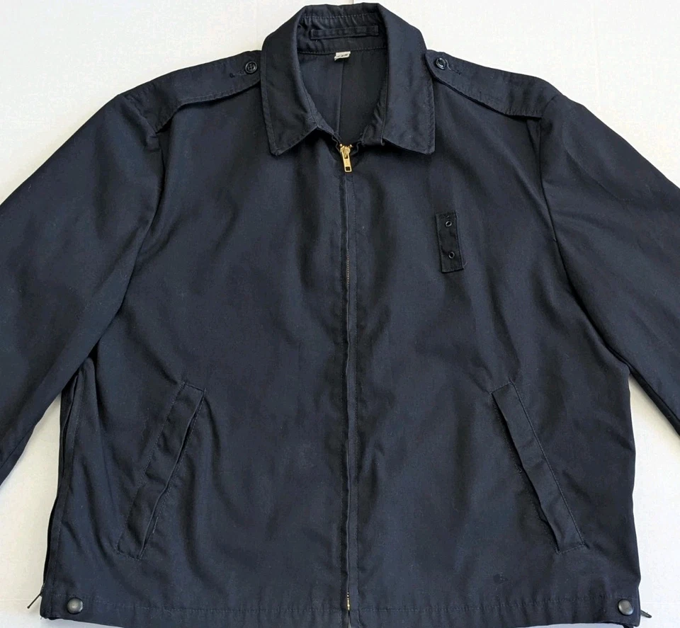 Uniforme de Trabajo Azul Azul Vintage Chaqueta Militar Costura Lateral Cremallera Charreteras Talla 42R Foto 1 de 4