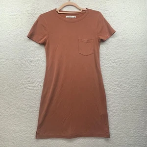 Vestido Abercrombie and Fitch Mujer XS Marrón Camiseta Manga Corta Bolsillo Informal - Imagen 1 de 9