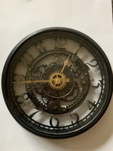 12" Sterling & Noble Rustic Gear Wall Clock Steampunk Bronze Industrial Look - Picture 1 of 7