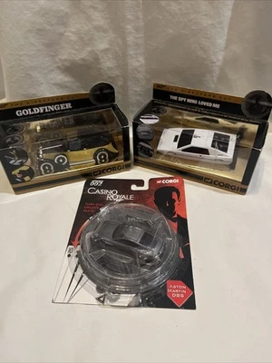 3 CORGI 007 Cars The Directors Cut Casino Royal Goldfinger Spy Who Loved Me - Image 1 of 4