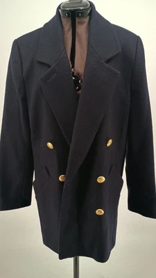 VTG Kristen Blake NAVY Wool Pea Coat Pockets Lined UGWA Women'sSz 4 - Image 1 of 4