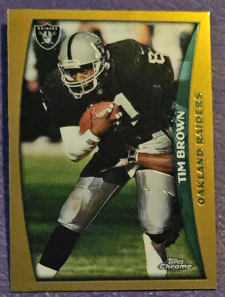 1998 Topps Chrome Football #132 Tim Brown card Oakland Raiders HOF - Image 1 of 2