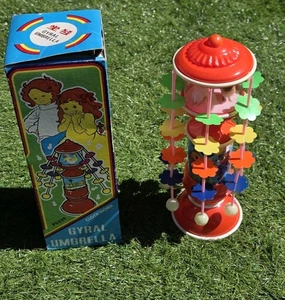 Vintage Rare Gyral Umbrella Clockwork Wind-Up Toy Plastic Working 12" in Box - Picture 1 of 6