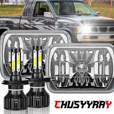 FOR Nissan Pickup Hardbody D21 5x7 7x6 INCH LED Headlights Hi-Lo Beam H4 Bulb 4x - Image 1 of 4